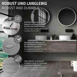 5er Set PVC Vinylboden Bodenbelag 7 Dielen 4,2mm für 1,54m² mit Klick-System Eiche Windswell Hickory ML-Design