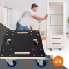 2er Set Rollbrett Möbelroller 35 x 50 cm aus Multiplex mit Feststellbremsen Traglast 800 kg