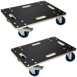 2er Set Rollbrett Möbelroller 40 x 60 cm aus Multiplex mit Feststellbremsen Tragkraft 800 kg
