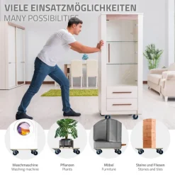 2er Set Rollbrett Möbelroller 40 x 60 cm aus Multiplex Traglast 800 kg