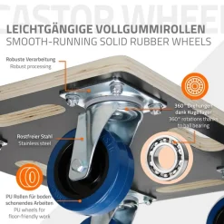 2er Set Rollbrett Möbelroller 40 x 60 cm aus Multiplex Traglast 800 kg