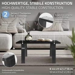 2er Set Tischbeine Bankkufen Loft 44x42 cm Industrial Profil 8x2cm Stahl U-Form ML-Design