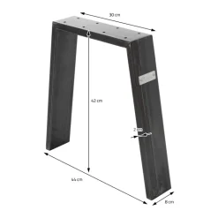 2er Set Tischbeine Bankkufen Loft 44x42 cm Industrial Profil 8x2cm Stahl U-Form ML-Design