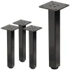 4er Set Tischbeine 30 cm Dunkelgrau Optik Industrial Stahl pulverbeschichtet eckig Profil 4x4cm Höhenverstellbare Möbelfüße 1-4 cm