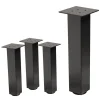 4er Set Tischbeine I-Design 42 cm Dunkelgrau Optik Industrial Stahl pulverbeschichtet eckig Profil 8x8 cm Höhenverstellbare Möbelfüße 1-4 cm ML-Design