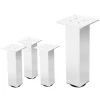 4er Set Tischbeine I-Design 30 cm Weiß glänzend aus pulverbeschichtetem Stahl eckig Profil 8x8 cm Höhenverstellbare Möbelfüße 1-4 cm ML-Design