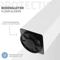 4er Set Tischbeine I-Design 30 cm Weiß glänzend aus pulverbeschichtetem Stahl eckig Profil 8x8 cm Höhenverstellbare Möbelfüße 1-4 cm ML-Design