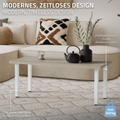 4er Set Tischbeine I-Design 42 cm Weiß glänzend aus pulverbeschichtetem Stahl eckig Vierkantprofil 4x4 cm Höhenverstellbare Möbelfüße 1-4 cm