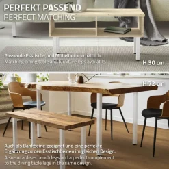 4er Set Tischbeine I-Design 42 cm Weiß glänzend aus pulverbeschichtetem Stahl eckig Vierkantprofil 4x4 cm Höhenverstellbare Möbelfüße 1-4 cm