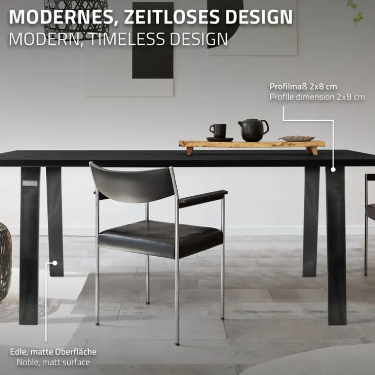 2er Set Tischbeine Loft 75x72 cm Profil 8x2cm aus Stahl U-Form ML-Design