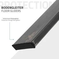 2er Set Tischbeine Loft 75x72 cm Profil 8x2cm aus Stahl U-Form ML-Design