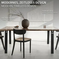 2er Set Tischbeine Loft 90x72 cm Schwarz Profil 8x2 cm aus Stahl U-Form ML-Design