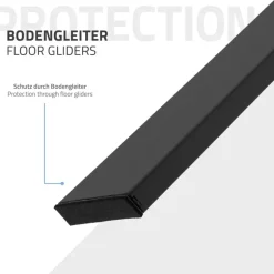 2er Set Tischbeine Loft 90x72 cm Schwarz Profil 8x2 cm aus Stahl U-Form ML-Design