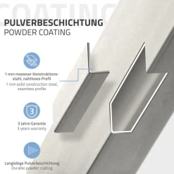 2er Set Tischbeine Loft 75x72 cm Silber Profil 8x2cm aus Edelstahl U-Form ML-Design