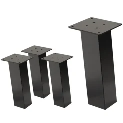 4er Set Tischbeine schräg H30 cm Dunkelgrau Optik Industrial Stahl Profil 8x8 cm I-Form 96° Neigung ML-Design