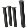 4er Set Tischbeine schräg H72 cm Dunkelgrau Optik Industrial Stahl Profil 8x8 cm I-Form 96° Neigung ML-Design
