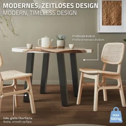 4er Set Tischbeine schräg H72 cm Dunkelgrau Optik Industrial Stahl Profil 8x8 cm I-Form 96° Neigung ML-Design