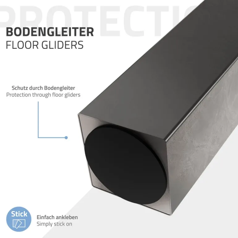 4er Set Tischbeine schräg H72 cm Dunkelgrau Optik Industrial Stahl Profil 8x8 cm I-Form 96° Neigung ML-Design