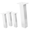 4er Set Tischbeine schräg H:42 cm Weiß glänzend aus Stahl eckig Profil 8x8 cm I-Form 96° Neigung ML-Design
