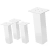4er Set Tischbeine schräg H30 cm Weiß glänzend aus Stahl eckig Profil 8x8 cm I-Form 96° Neigung ML-Design