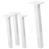 4er Set Tischbeine schräg H42 cm Weiß glänzend aus pulverbeschichtetem Stahl eckig Profil 4x4 cm I-Form 96° Neigung ML-Design