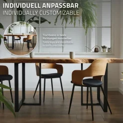 2er Set Tischgestell B60xH72 cm in T-Form Metall Schwarz ML-Design