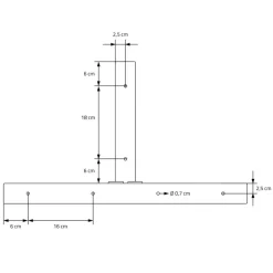 2er Set Tischgestell B60xH72 cm in T-Form Metall Schwarz ML-Design