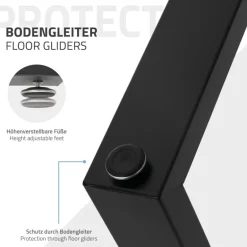 2er Set Tischgestell B70xH74 cm in U-Form Metall Schwarz ML-Design