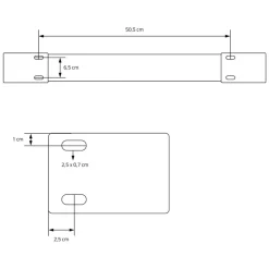 2er Set Tischgestell B70xH74 cm in U-Form Metall Schwarz ML-Design