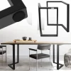 2er Set Tischkufen Bankkufen ARROW B44xH72 cm V-Form Metall Schwarz ML-Design