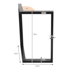 2er Set Tischkufen Bankkufen ARROW B44xH72 cm V-Form Metall Schwarz ML-Design