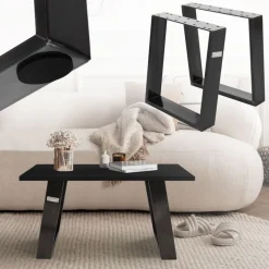 2er Set Tischkufen Bankkufen 80GRAD Neigung 40x43 cm Industrial 8x2 cm Stahl ML-Design