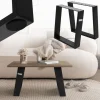 2er Set Tischkufen Bankkufen 80GRAD Neigung 40x43 cm Schwarz matt 8x2 cm Metall ML-Design