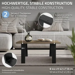 2er Set Tischkufen Bankkufen Loft 44x42 cm Schwarz Profil 8x2 cm Stahl U-Form ML-Design