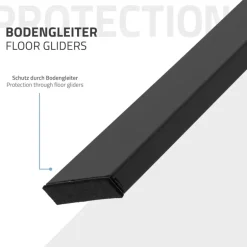 2er Set Tischkufen Bankkufen Loft 44x42 cm Schwarz Profil 8x2 cm Stahl U-Form ML-Design