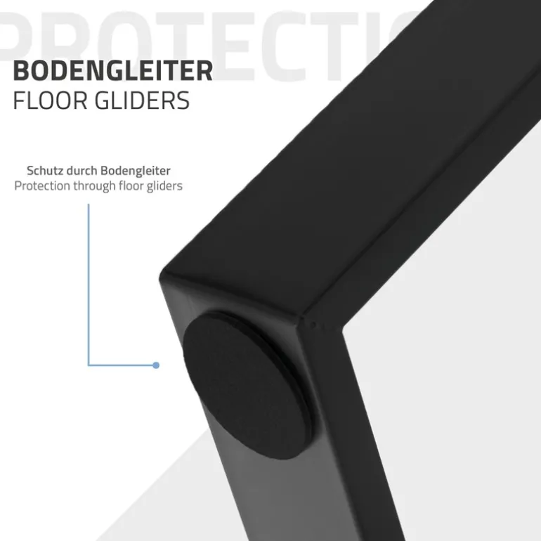 2er Set Tischkufen 80GRAD Neigung 75x72 cm Schwarz Profil 8x2 cm Stahl ML-Design