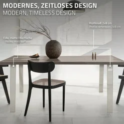 2er Set Tischkufen Loft 90x72 cm Silber Profil 8x2 cm Stahl U-Form ML-Design