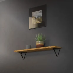 2er Set Wandkonsole Regalhalterung 2er Set 160 x 155 x 170 mm Schwarz aus Stahl ML-Design