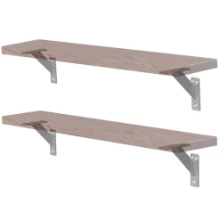 2er Set Wandkonsole Regalhalterung 2x 120 x 120 mm Silber aus Aluminium ML-Design