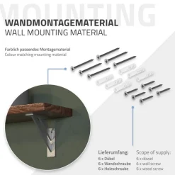 2er Set Wandkonsole Regalhalterung 2x 120 x 120 mm Silber aus Aluminium ML-Design