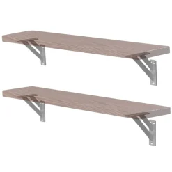 2er Set Wandkonsole Regalhalterung 2x 120 x 120 mm Silber aus Aluminium ML-Design