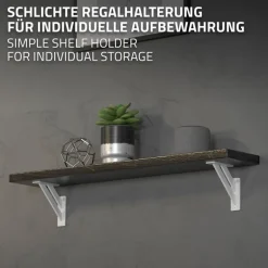 2er Set Wandkonsole Regalhalterung 2x 120 x 120 mm Weiß aus Aluminium ML-Design