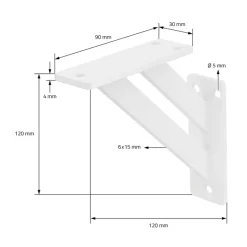 2er Set Wandkonsole Regalhalterung 2x 120 x 120 mm Weiß aus Aluminium ML-Design