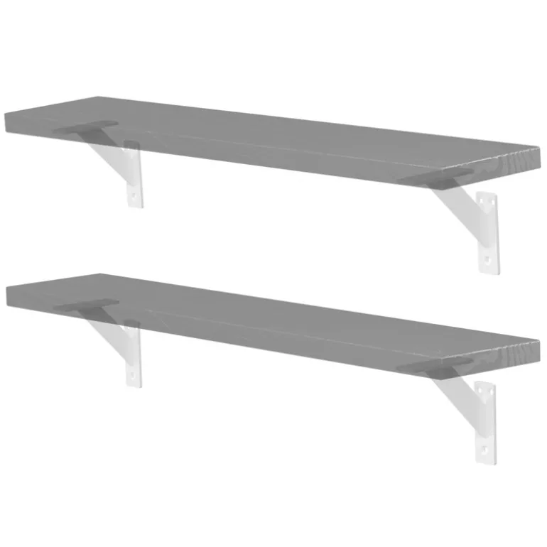 2er Set Wandkonsole Regalhalterung 2x 120 x 120 mm Weiß aus Aluminium ML-Design