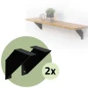 2er Set Wandkonsole Regalhalterung 2x 150 x 150 cm Schwarz aus Stahl ML-Design