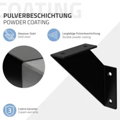 2er Set Wandkonsole Regalhalterung 2x 150 x 150 cm Schwarz aus Stahl ML-Design