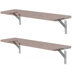 2er Set Wandkonsole Regalhalterung 2x 180 x 180 mm Silber aus Aluminium ML-Design