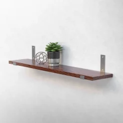 2er Set Wandkonsole Regalhalterung 2x 200 x 140 mm Grau Stahl ML-Design