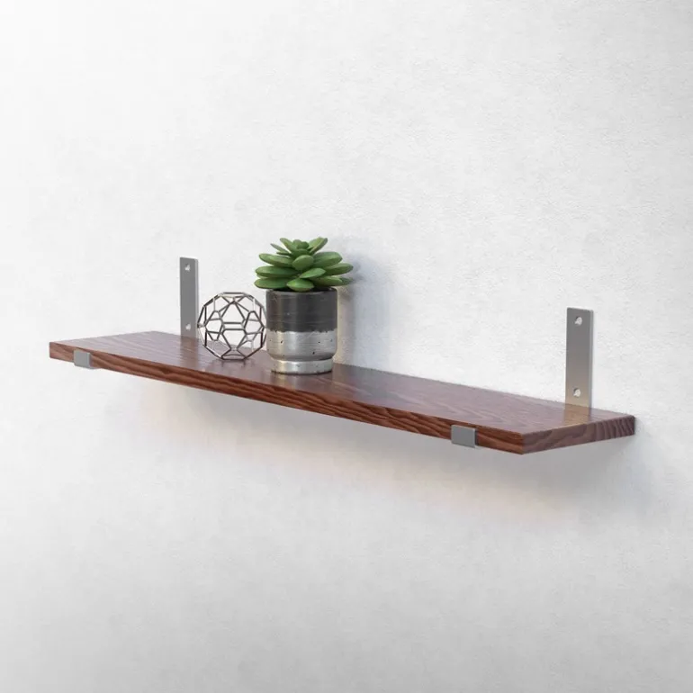 2er Set Wandkonsole Regalhalterung 2x 200 x 140 mm Grau Stahl ML-Design