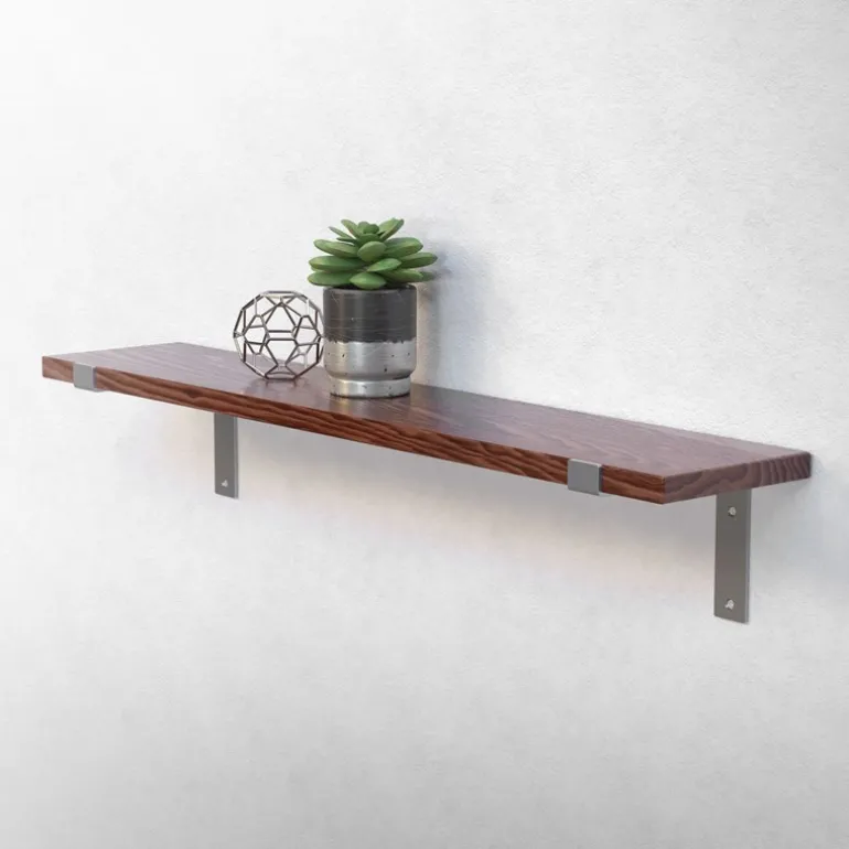 2er Set Wandkonsole Regalhalterung 2x 200 x 145 mm Grau aus Stahl ML-Design